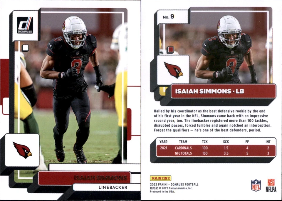 2022 Panini Donruss - Isaiah Simmons #9 - Image 1 of 1