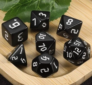 Attic Pieces Emerald And Black Games Dungeons And Dragons 7 Dice - Picture 1 of 12