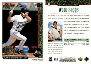 1998 Upper Deck WADE BOGGS Baseball Card 15 Tampa Bay Devil Rays