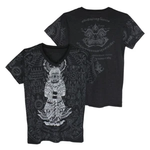 WORK Muay Thai T-Shirt Men Thao Wessuwan Tattoo Sak Yant Amulet Magic MMA WK22 - Picture 1 of 5