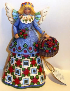 Jim Shore Heartwood Creek Angel w/Basket of Flowers Quilt Skirt 105169 Retired - Picture 1 of 5