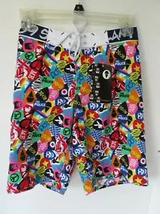 NWT 69 Slam Guitar Pick Board Shorts Trunks Youth Boys 10 AC/DC Rolling Stones - Picture 1 of 10