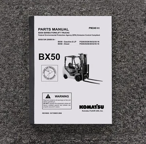 Carretilla elevadora Komatsu FG25T-16 BX50 catálogo de piezas manual S/N 200001A y superior - Imagen 1 de 1
