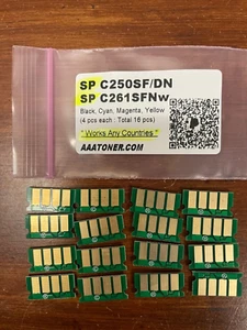 16 x chip toner per ricarica stampante a colori Ricoh SP C250SF, C250DN, SP C261SFNw - Foto 1 di 3
