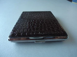 Estuche para cigarrillos estuche de tabaco de moda elegante almacenamiento con soporte para caja de bolsillo marrón - Imagen 1 de 5