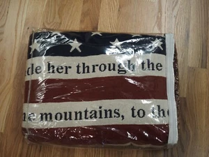 Danbury Mint God Bless America Flag Patriotic Wall Decor Throw Blanket Made USA - Picture 1 of 4