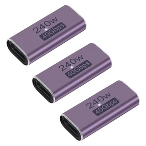 Adaptador 3 PIEZAS USB C hembra a hembra 240W 40Gbps tipo C conector acoplador - Imagen 1 de 6