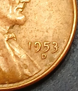 1953 Denver Lincoln Cent Date Spike - 3over2 ??? - Picture 1 of 3