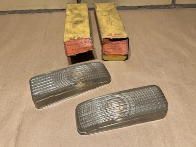 1953 Pontiac Glass Parking Lamp Lens Pair NOS Glo Brite W / Original Boxes - Image 1 of 4