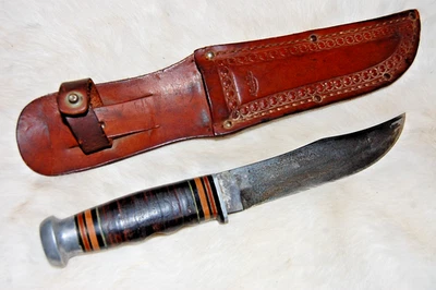 Cuchillo y funda de caza de hoja fija Kinfolks de colección Foto 1 de 4