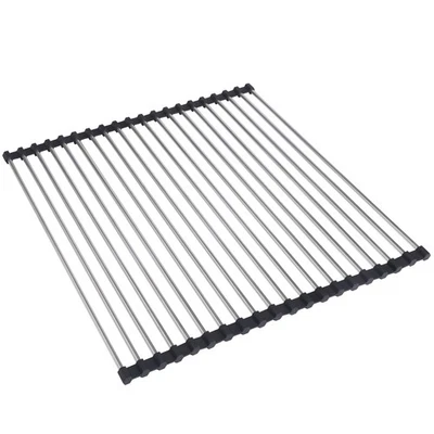 Toque Stainless-Steel Dish Drying Rack Over Sink Kitchen Foldable RollUp Mat - image 1 of 4