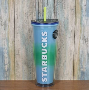 Starbucks Spring 2023 Color Changing Drink Tumbler Cup Blue Green 24oz - Picture 1 of 8
