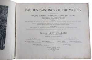 Famous Paintings of The World” Gen. Lew Wallace 1894 1st Edition Bryan Taylor NY - Picture 1 of 13