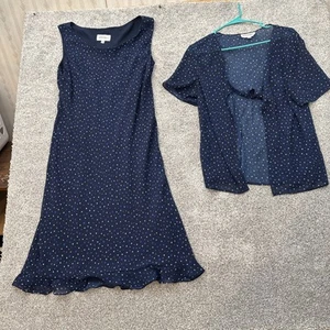 Studio 2 Piece Dress Set Size 12 Lined Mother of the Bride Church Retro Office - Picture 1 of 18