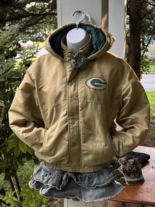 Tan Starter NFL Green Bay Packers puffer jacket |Size:Medium (Boys Large) - Picture 1 of 7