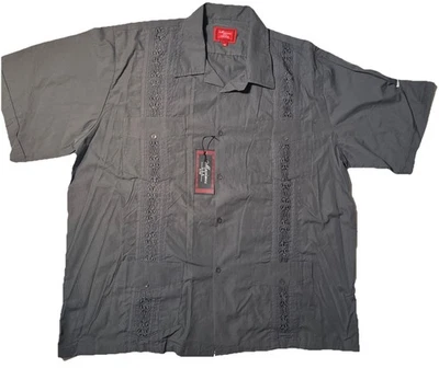 Guayabera Maximos USA Yucatan Men's Short Sleeve Grey 3XL XXXL 4 Pocket - Image 1 of 4