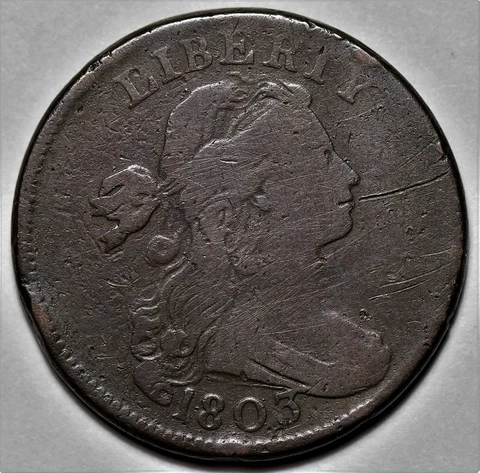 1803 Draped Bust Large Cent - Small Date/Fraction - US 1c Copper Penny - L37 Cover