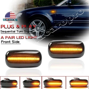 Dynamic LED Side Marker Light Turn Signal Amber Lamps For Audi A3 A4 S4 A6 A8 - Foto 1 di 18