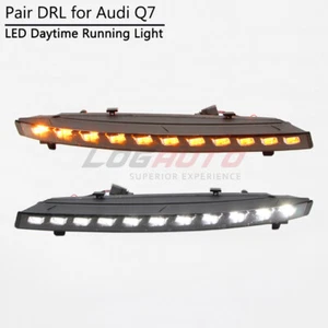 2 Color For Audi Q7 Facelift Model 2010-15 LED DRL Daytime Running Light W/ Turn - Picture 1 of 12