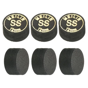 6Pcs 12mm Pool Cue Tips Super Soft Laminated Glue-on Billiard Stick Tips, Black - Picture 1 of 5