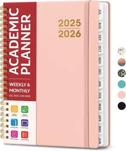 Planificador Académico 2025-2026 para Mujeres y Hombres, Planificador de Calendario Mensual y Semanal, - Imagen 1 de 7