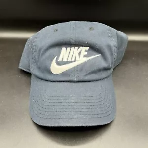 Nike Hat Cap Strap Back Blue Spell Out Logo Baseball Dad VTG Y2K 00s - Picture 1 of 6