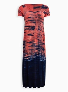 Maxi Vestido Torrid Coral Ombre Abertura Lateral Azul Nuevo con Etiquetas Nuevo 2X - Imagen 1 de 4