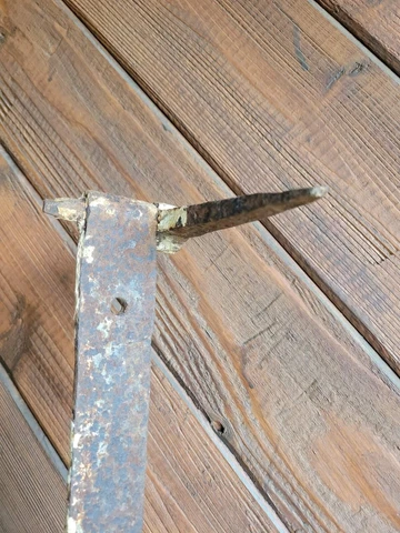 19c Antique Hand Wrought Forged Iron Barn Door Strap Hinges 16 1/2" Cover