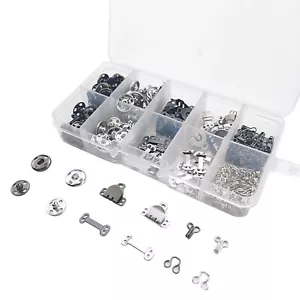 3 Styles Sewing Hook and Eye Closure Clothing Fixing Tool Snap Fastener 100 Pair - Picture 1 of 9