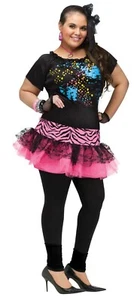Fun World 80er Pop Party Neon Spitze Madonna Cosplay plus Halloween Kostüm 122565 - Bild 1 von 4