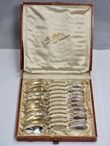 B104# 12 Jugendstil Kaffeelöffel Silber 800 punziert Koch & Bergfeld 14 cm - Bild 1 von 10