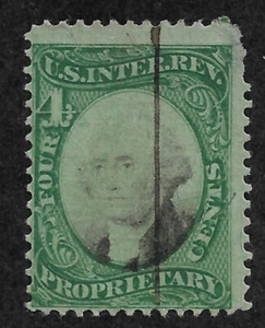 US Revenue RB4b (1871) 1c - Green Paper - Used - G - Picture 1 of 2