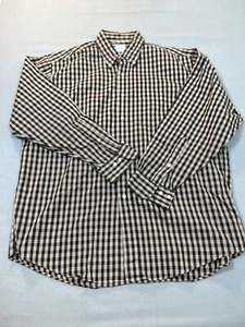 BROOKS BROTHERS SHIRT Large L Mens Brown Tan Check Striped Long Sleeve - Picture 1 of 12