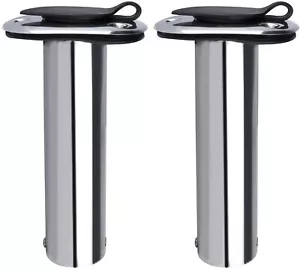 2X Stainless Steel 90 Degree Boat Fishing Rod Holder Flush Mount PVC inner - Picture 1 of 8