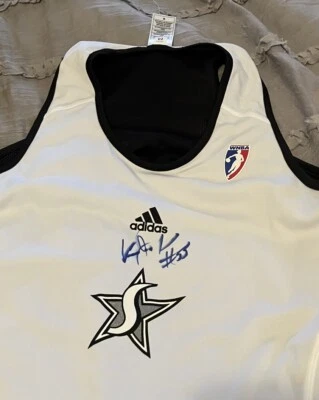 Camiseta deportiva VICKIE JOHNSON San Antonio STARS práctica ADIDAS FIRMADA mediana WNBA Foto 1 de 4