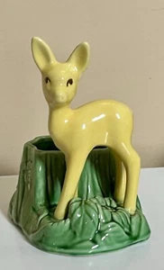 Vaso fioriera cervo SHAWNEE vintage giallo verde USA 624 arte ceramica ceramica - Foto 1 di 22