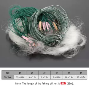 Monofilament Fishing Fish Gill Net with Float 25m 3 Layers Fishing Cast Net O7A4 - Picture 1 of 2