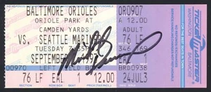 MIKE DEVEREAUX SIGNED Ticket Stub 9-7-1993 Baltimore Orioles vs Seattle Mariners - Picture 1 of 3