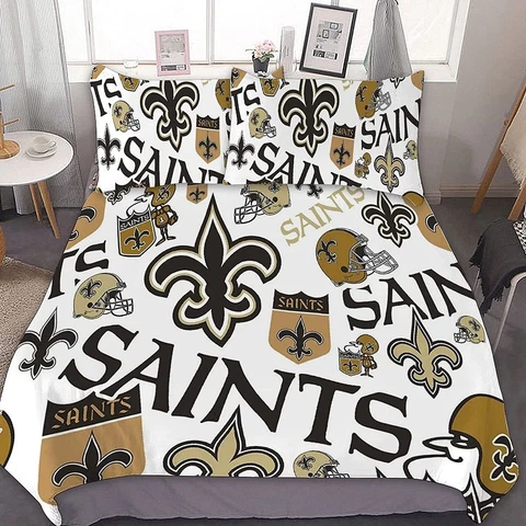 New Orleans Saints Bedding Set 3PCS Duvet/Comforter/Quilt Cover Pillowcases Gift Cover