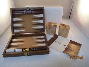 Vintage 1970s CARDINAL Backgammon Set 30 movers 2 cups 4 die Reiss Instructions