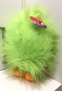 tag attached DreamWorks Trolls Fuzzbert Soft Plush fluffy Toy bright green 35cm - Picture 1 of 9