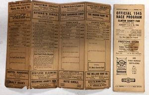 1945 Clinton County Fair Race Program Horse Racing - Foto 1 di 5