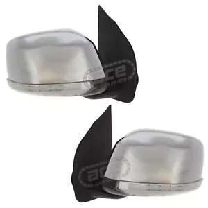 Electric Wing Door Mirrors For Nissan Navara D40 2008-2016 Chrome Covers 1 Pair - Picture 1 of 22