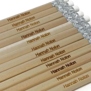 Pack of 12 Personalised Pencils with Eraser - Foto 1 di 1
