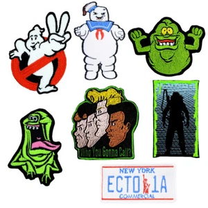 The Real Ghostbusters 2 Embroidered Patches 80s Retro Ecto 1A Slimer Stat Puft - Picture 1 of 1