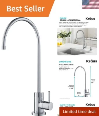 Purita  Chrome Water Filter Faucet - Lead-Free with Easy Installation - Image 1 of 4