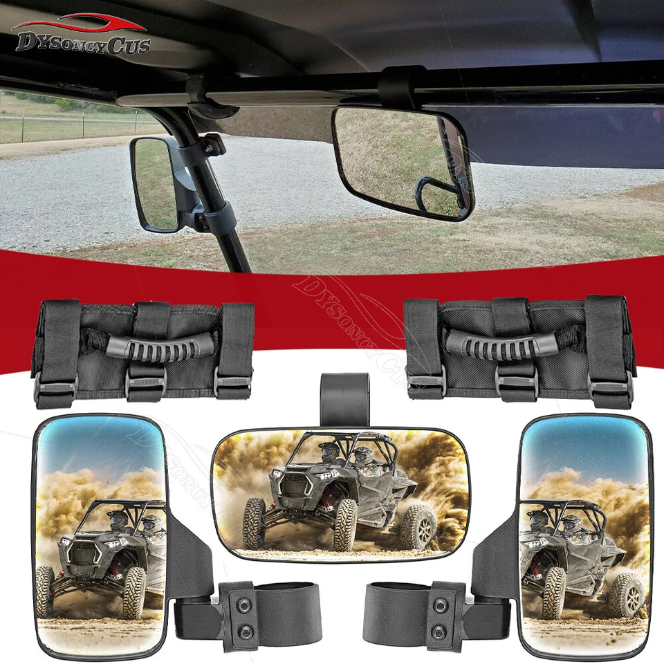 Juego de espejos retrovisores centrales de visión lateral amplia para Honda Big Red 700 Pioneer 500 1000 Foto 1 de 4