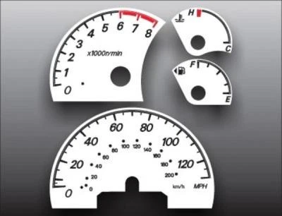 White Face Gauges for 2002-2004 Mitsubishi Lancer - Image 1 of 4
