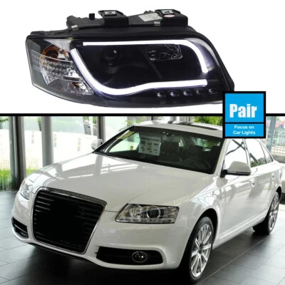 Front Lamp For Audi A6 C5 C6 A6L 2004-2011 HeadLight Turn Signal Projector Lens - Imagem 1 de 4
