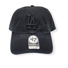 LOS ANGELES DODGERS 47 CLEAN UP BLACK BASEBALL CAP HAT (ONE SIZE)